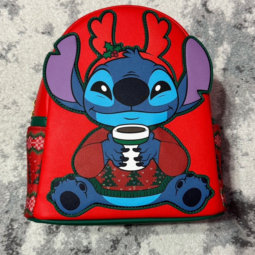 Stitch Holiday Disney Loungefly Backpack - Picture 1 of 9